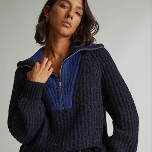 Everlane Luxe Teddy Oversized Half Zip Sweater - Size S
